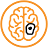 Glioblastoma research icon for brain cancer models and neuron-glioma interaction studies